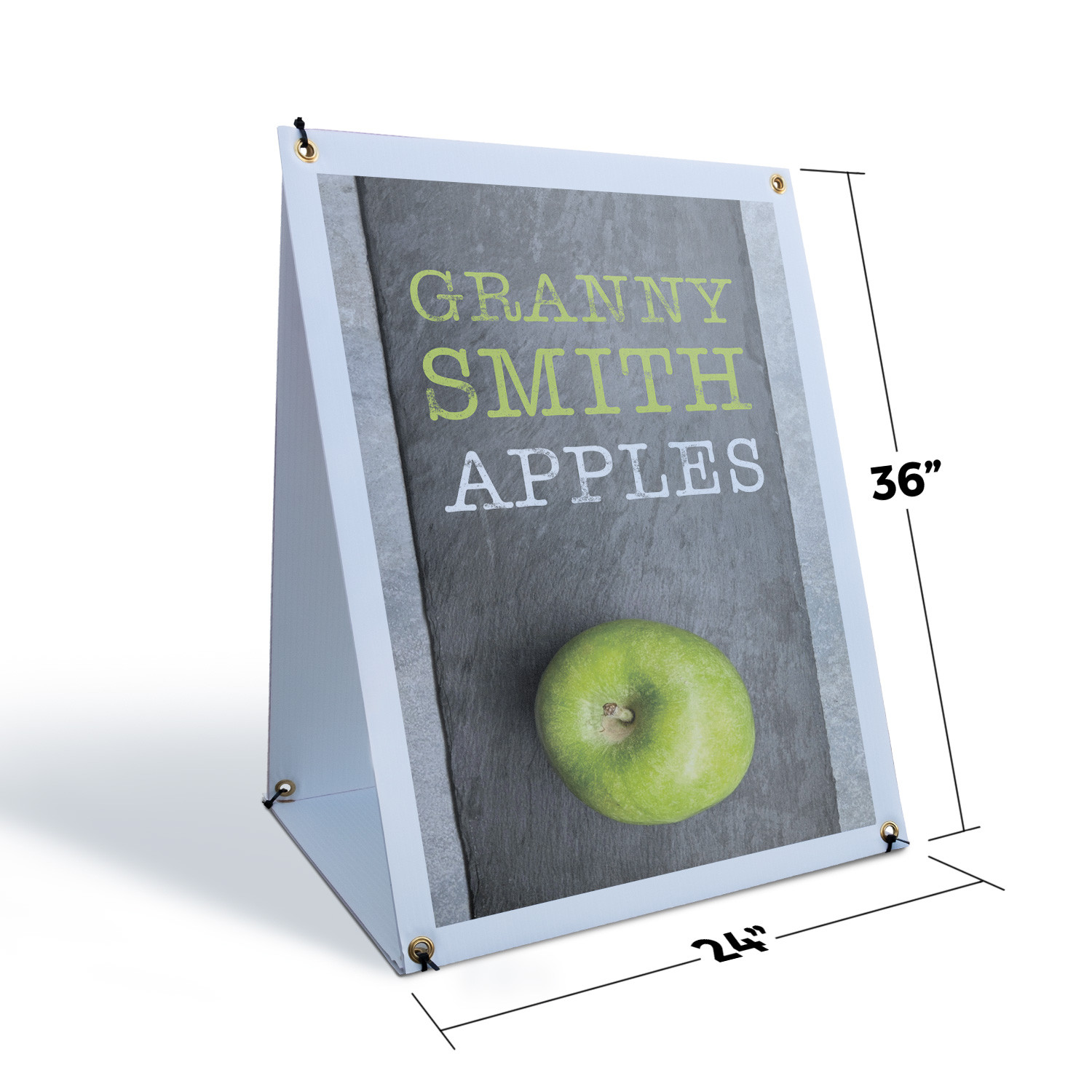 Granny Smith Apples A-Frame Sidewalk Sign Crisp Juicy Farmers Market Pick