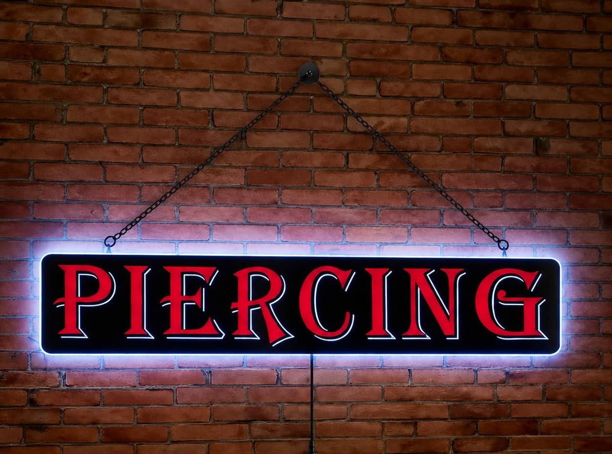 Large 40&Prime; Piercing LED Window Sign for Tattoo Parlors- 110v