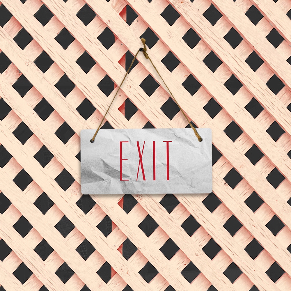 Exit 5&Prime; x 10&Prime; Hanging Wall or Door Sign | Rustic Twine | Home and Business