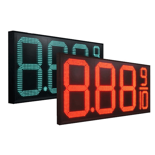2 PIECES 12&Prime; LED GAS STATION Electronic Fuel PRICE SIGNS and remote system
