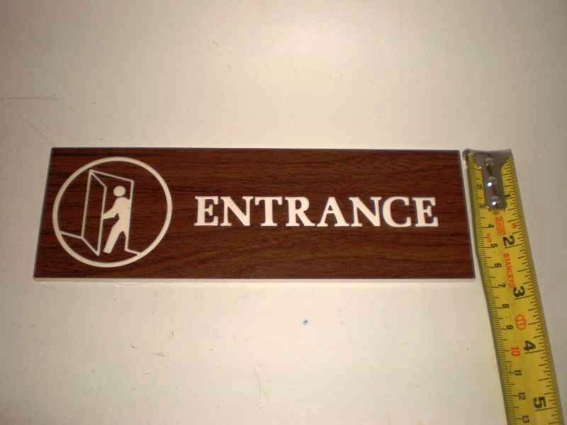 Retro Entrance door sign Traex 4512 3×9 Brown Self Adhesive Office Store Vintage