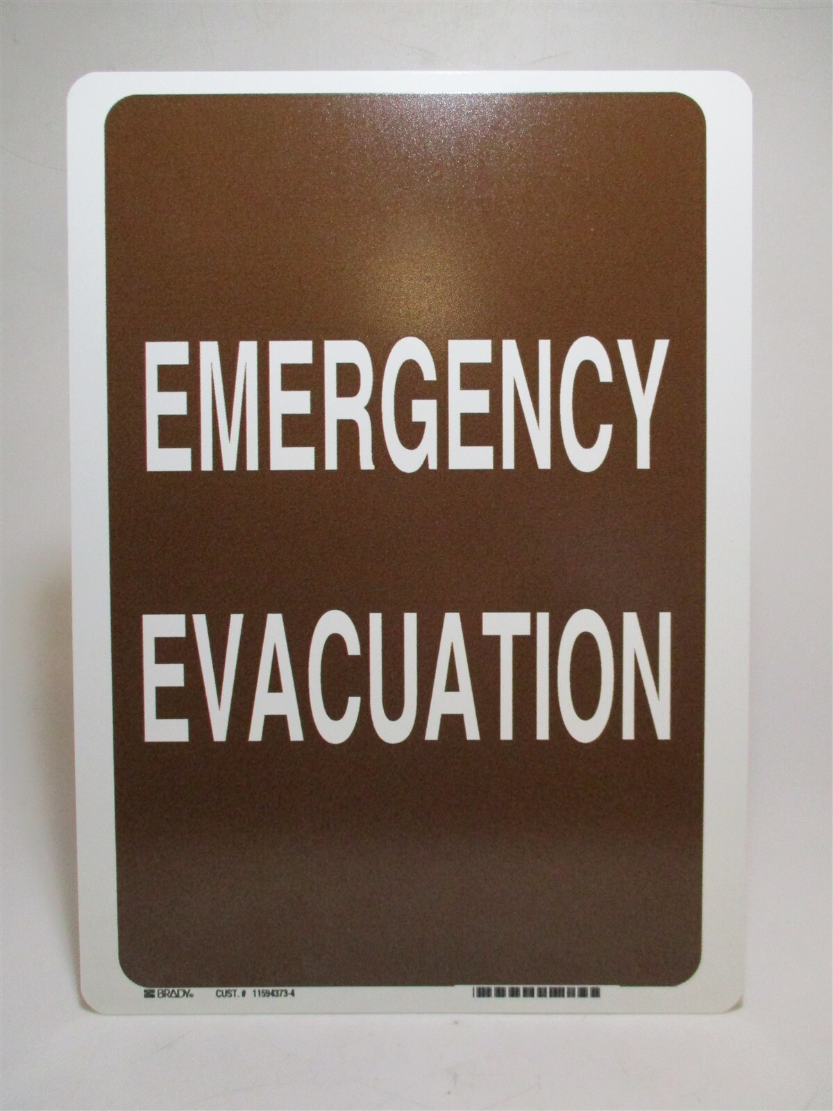 Brady 14&Prime; X 10&Prime; Rigid Plastic Polystyrene « Emergency Evacuation » Brwn/Wht Sign