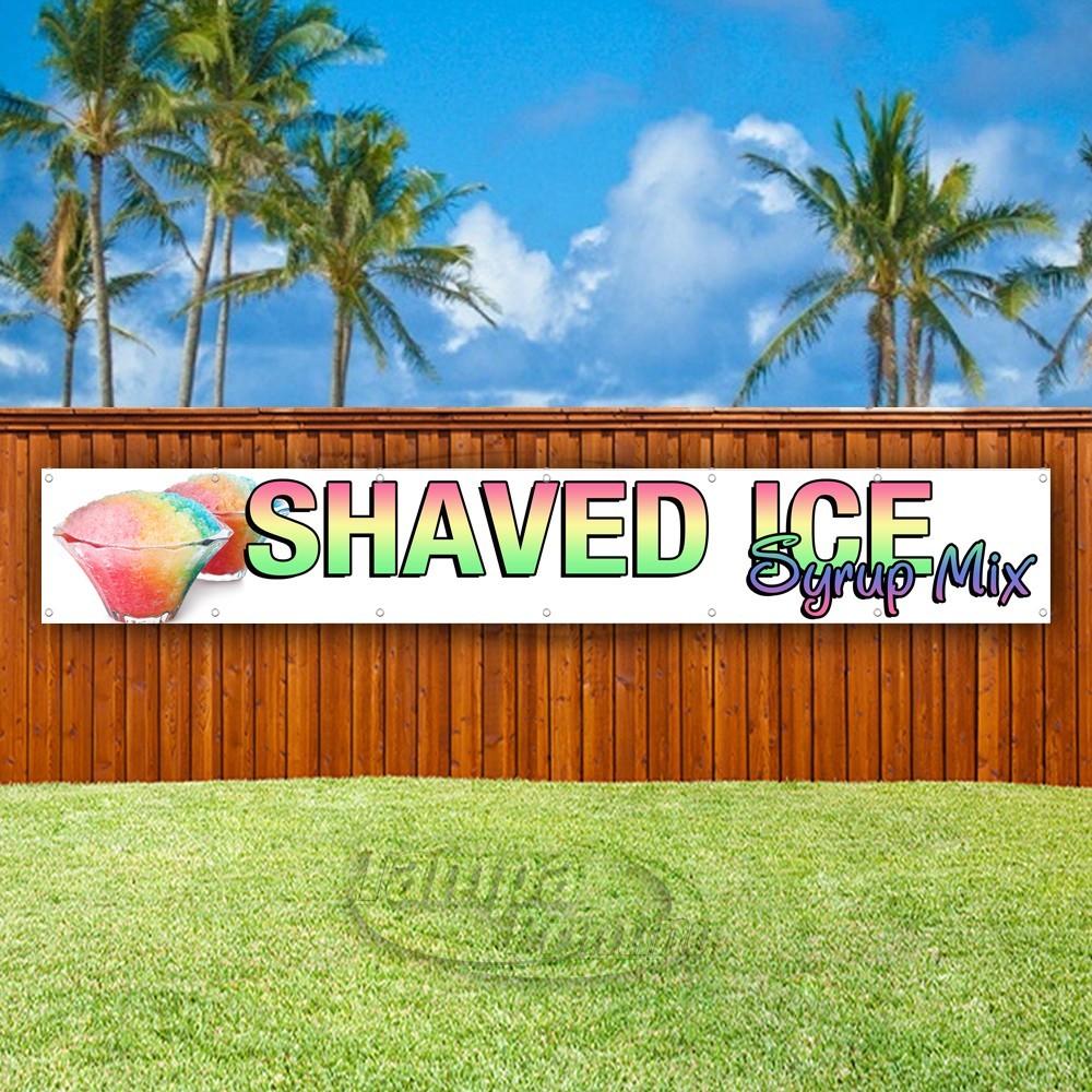 SHAVED ICE SYRUP MIX Advertising Dessert Vinyl Banner Flag Sign USA XL02265