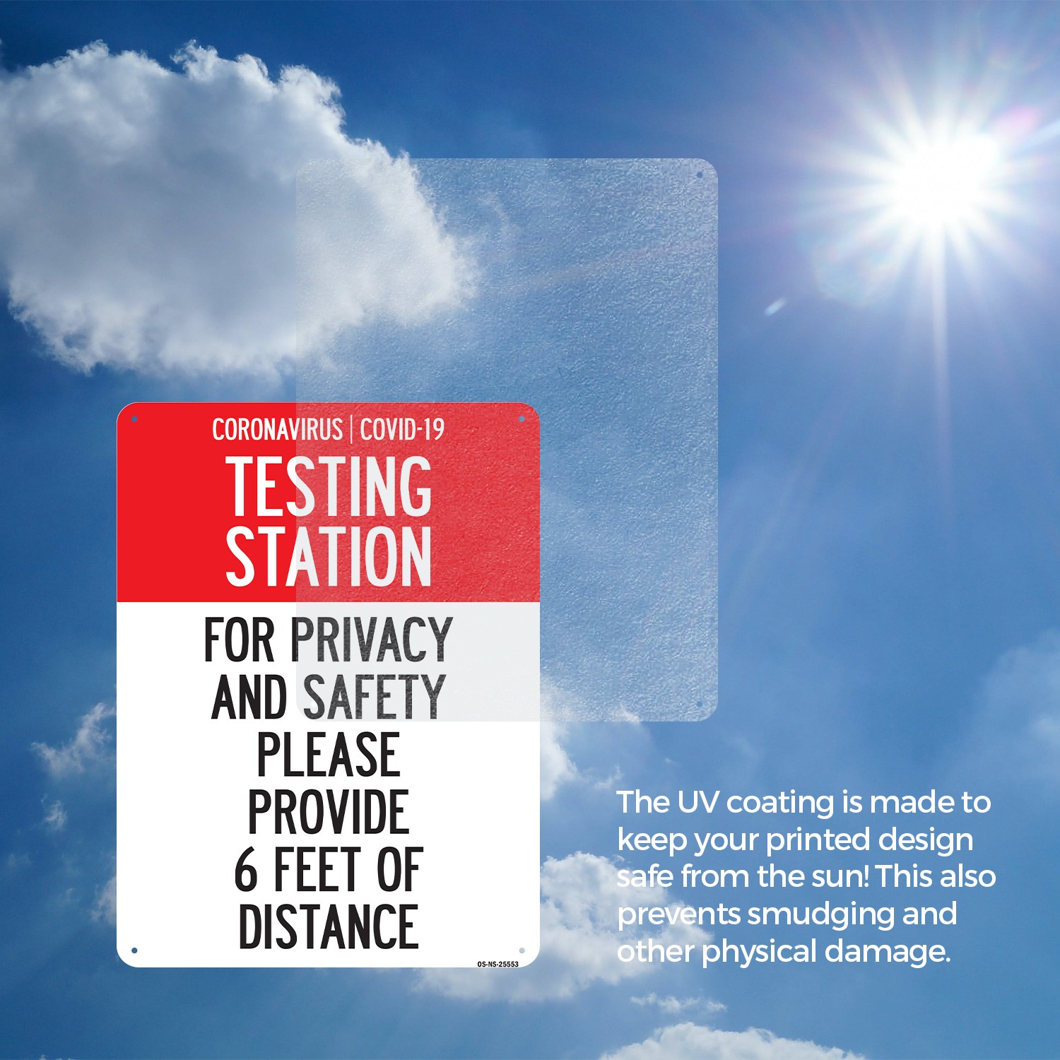 Testing Station Please Provide 6 Feet Of Distance Public Safety Sign 5/10 Pack