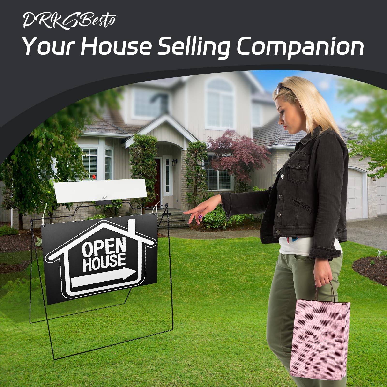 5 Pack Open House Signs for Real Estate – Real Estate Signs with 30â€œx28&Prime; 5