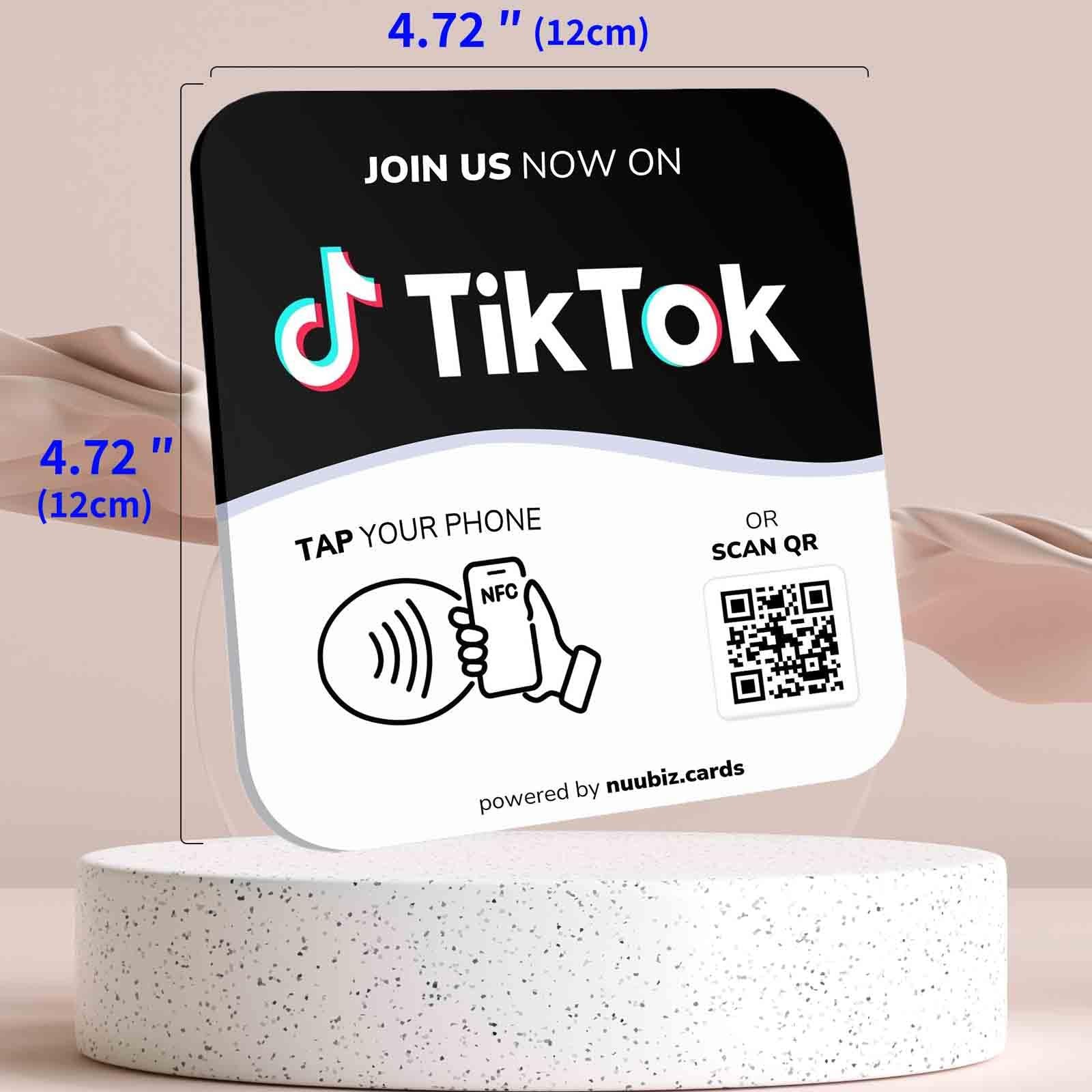 NFC Social Media Sign Plate – QR Code Sign for Social Media, Facebook, TikTok…