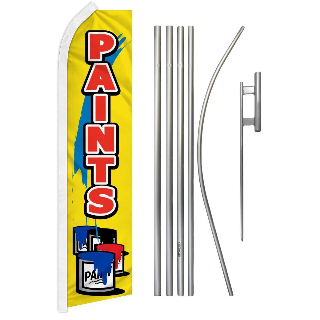 « PAINTS » Advertising Super Flag & Pole Kit