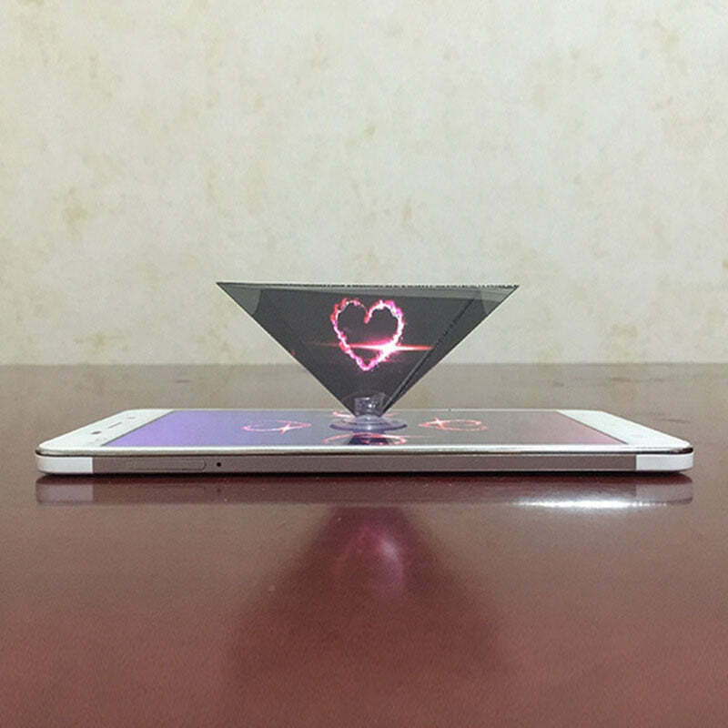 3D Hologram Pyramid Display Projector Video Stand Universal For Smart Mobile Pho