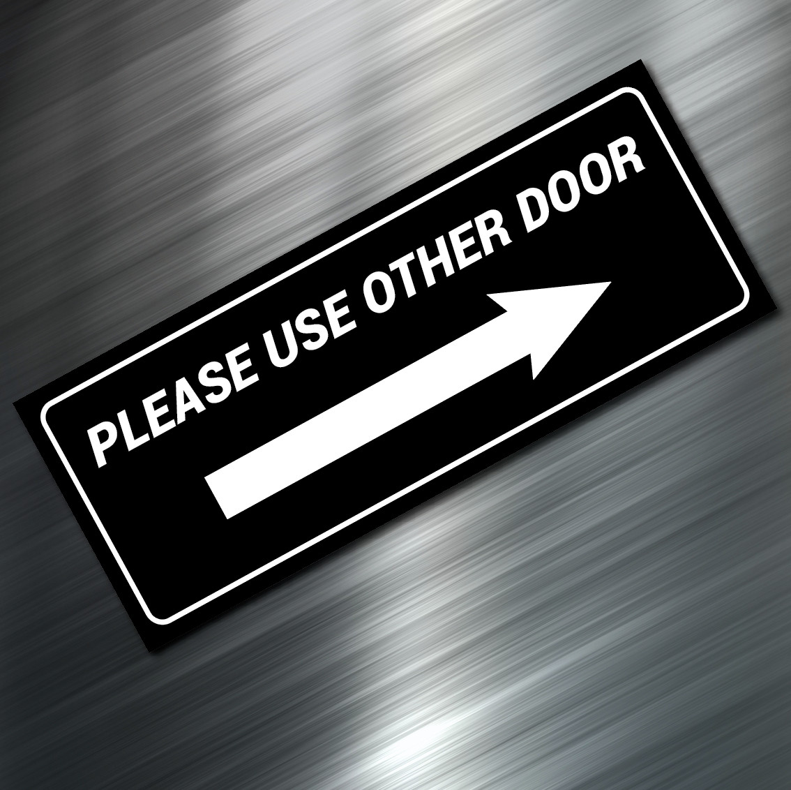 (1) PLEASE USE OTHER DOOR Sign Sticker Business Decal Store 2.5&Prime;x6.25&Prime; Window
