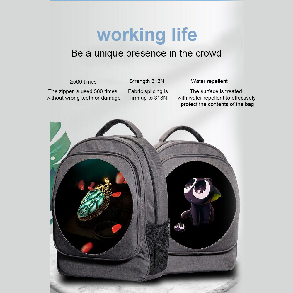 3D Hologram Projector Fan Advertising Zipper Backpack LED Display Holographic