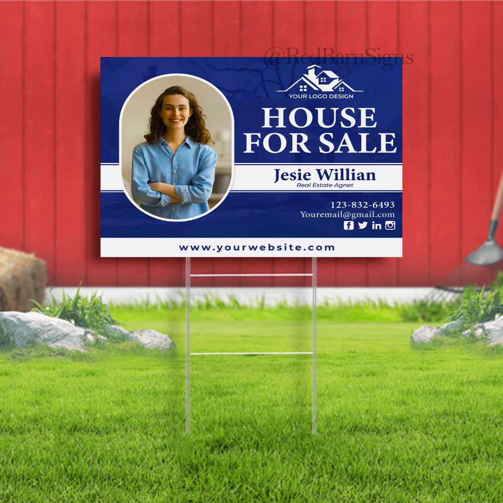 Home For Sale Real Estate Signs Custom Yard Signs 18×24 Corrugated Lawn Sign