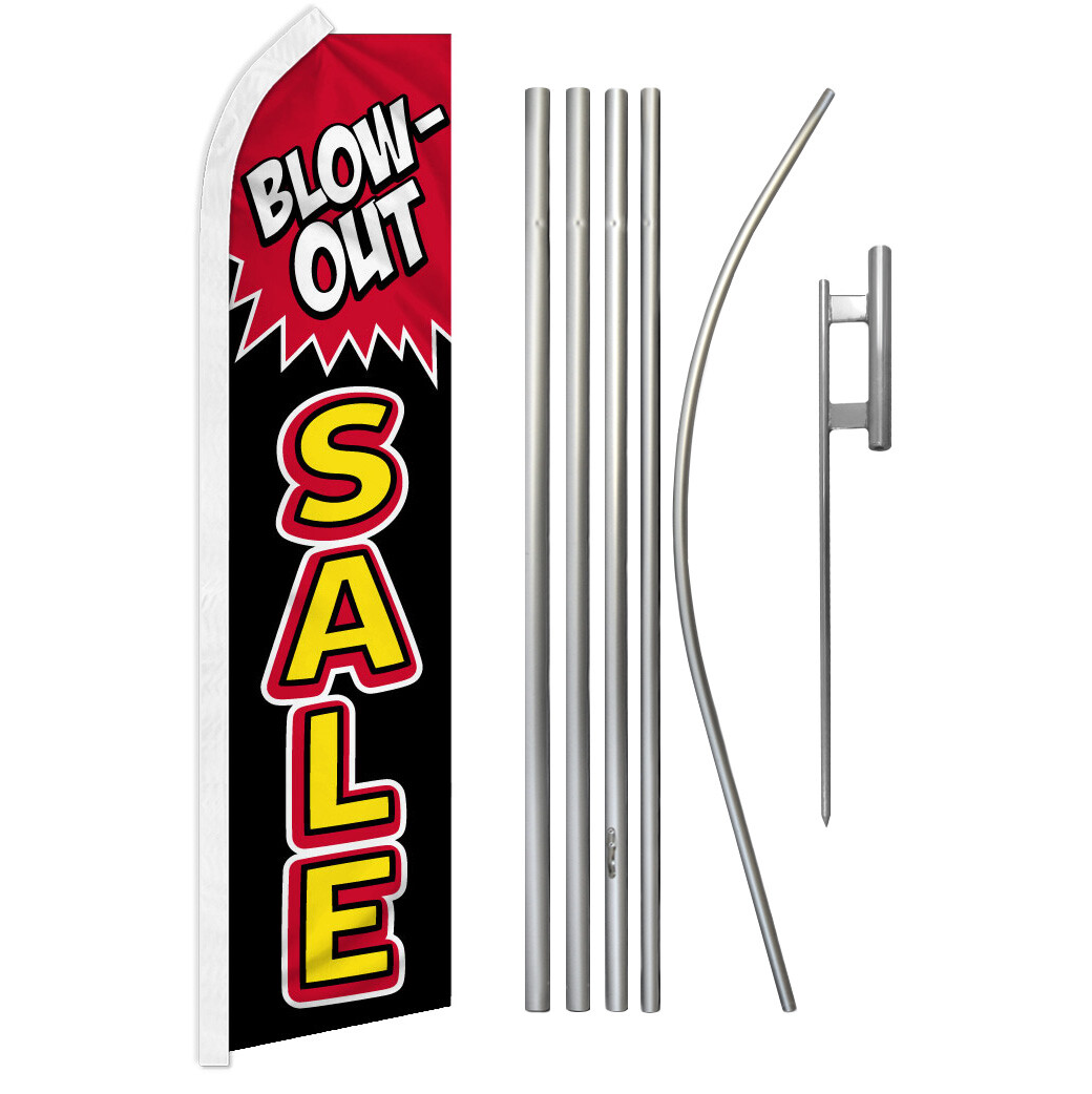 Blow Out Sale Advertising Swooper Feather Flutter Flag & Pole Kit Sale Flag