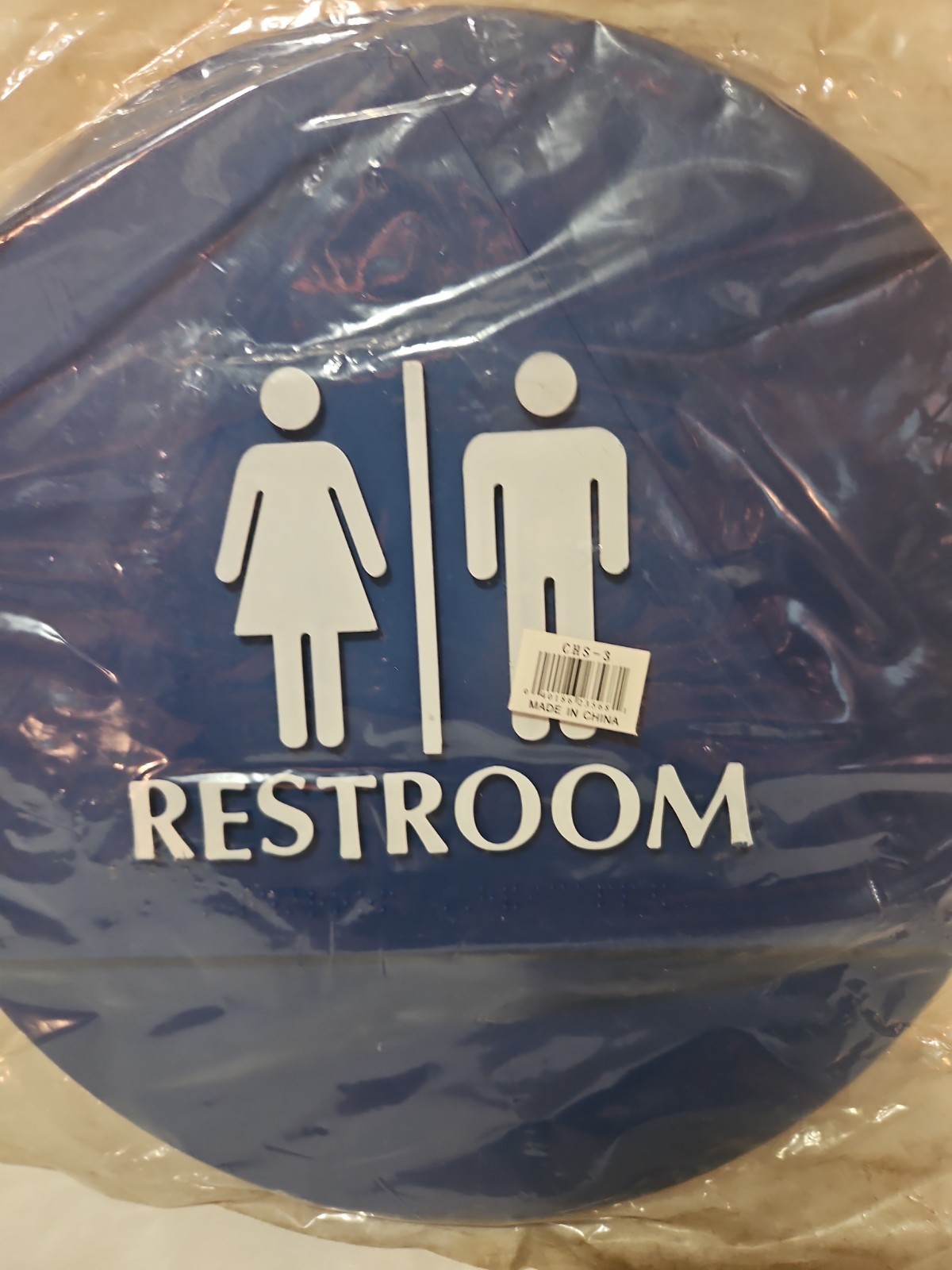 Unisex Handicap Restroom Sign (Blue) 12&Prime; Round