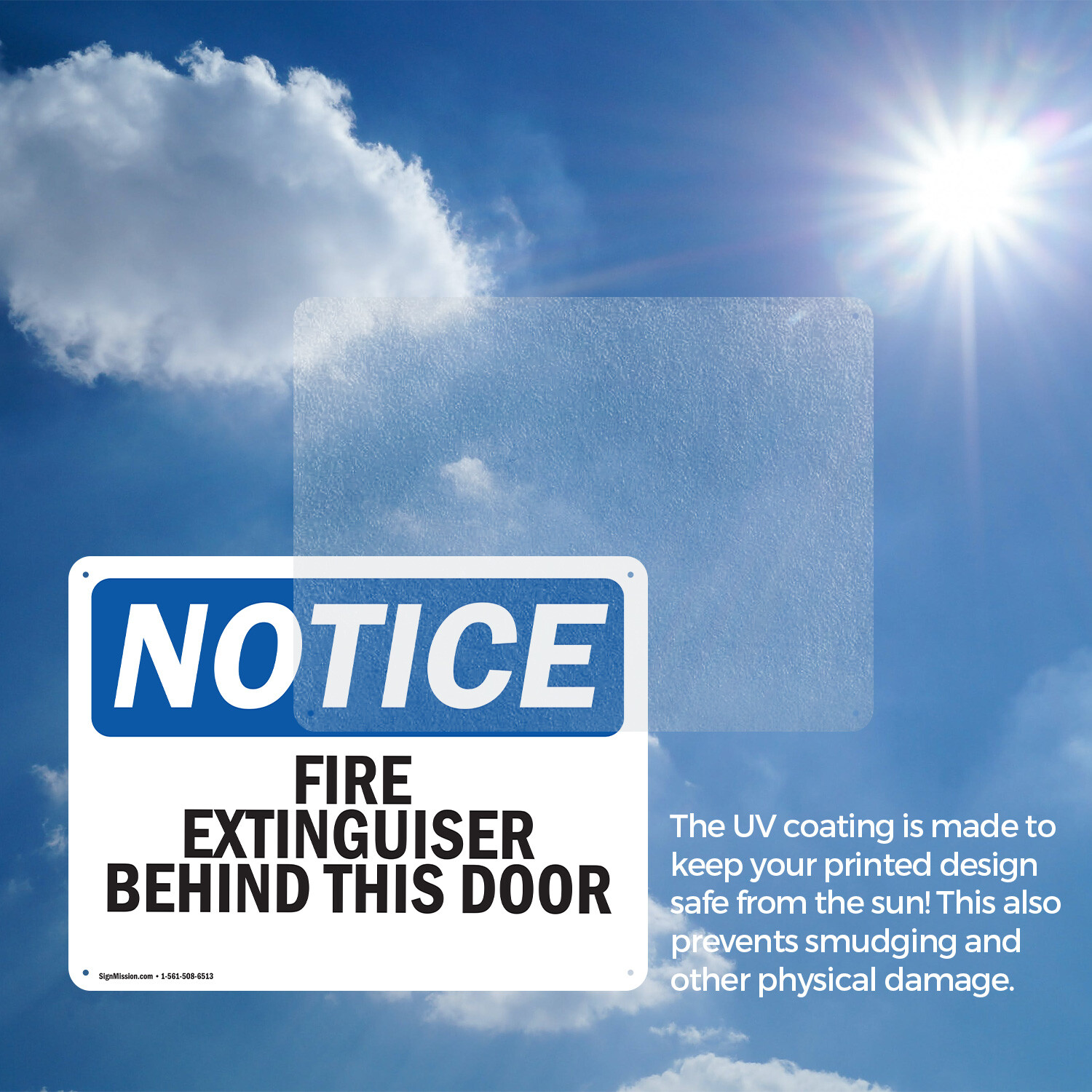 (2 Pack) Fire Extinguisher Behind This Door OSHA Notice Sign Decal Metal Plastic