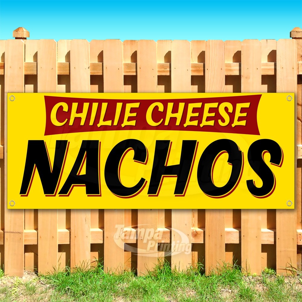 CHILI CHEESE NACHOS Advertising Food Snack Vinyl Banner Flag Sign USA SB10444