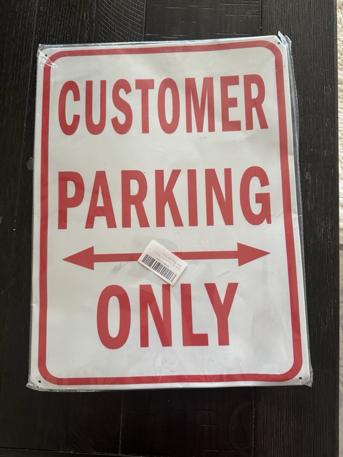 12&Prime;X18&Prime; CUSTOMER PARKING ONLY ALUMINUM SIGNS Arrow Heavy Duty Property Metal Red