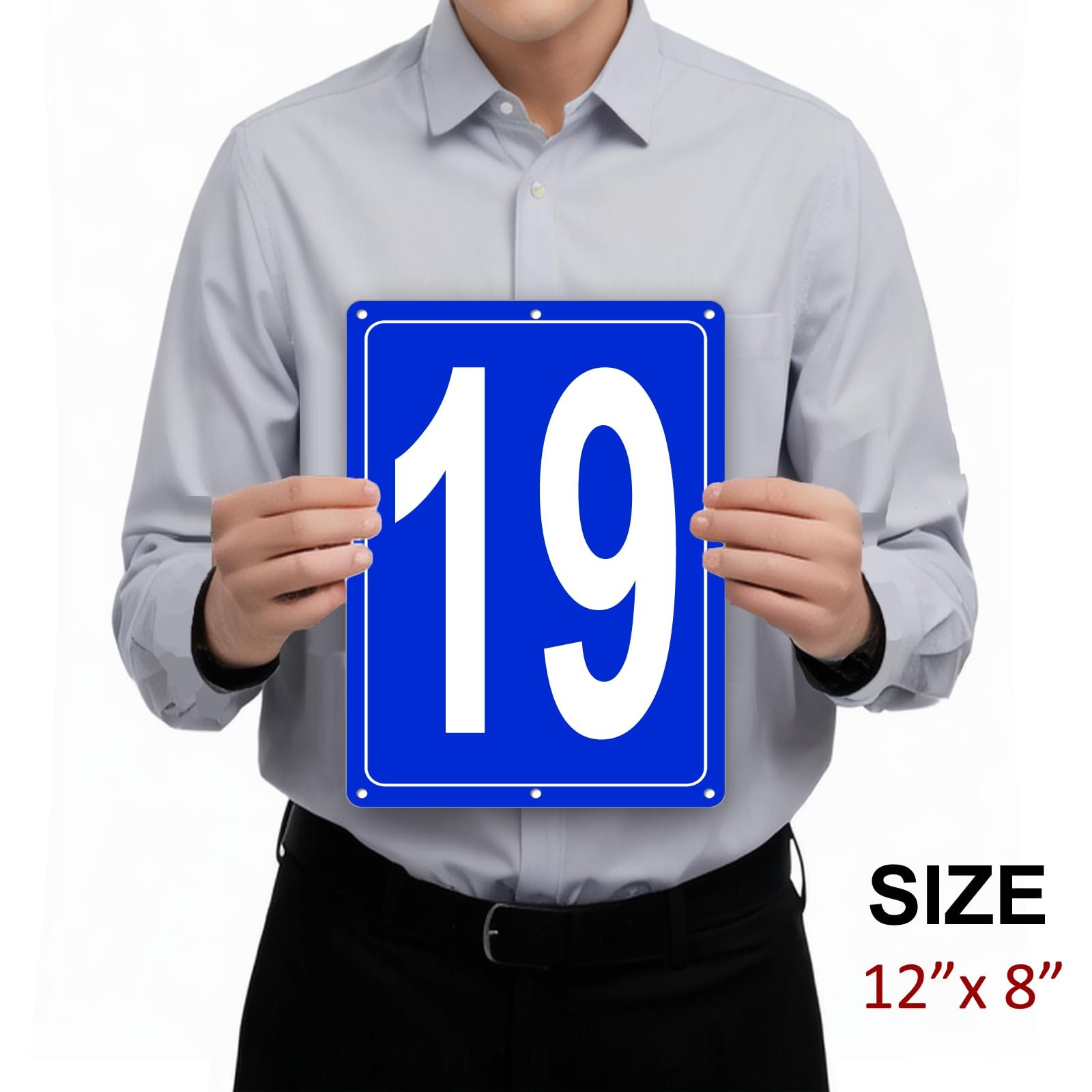 Numbered Sign 19 Aluminum Number Signs, 12×8 Inch Parking Lot Tennis Court