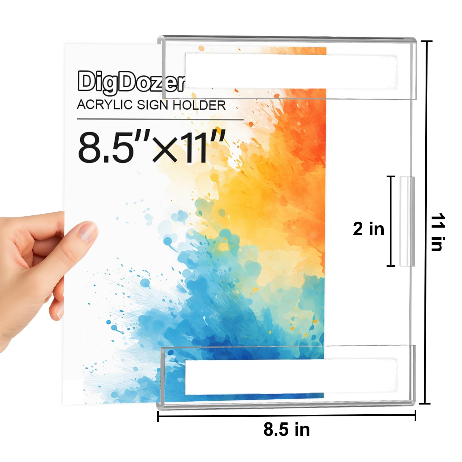 12 Pcs Acrylic Sign Holder 8.5 x 11, Dual-Purpose Wall Mount Sign Holders wit…