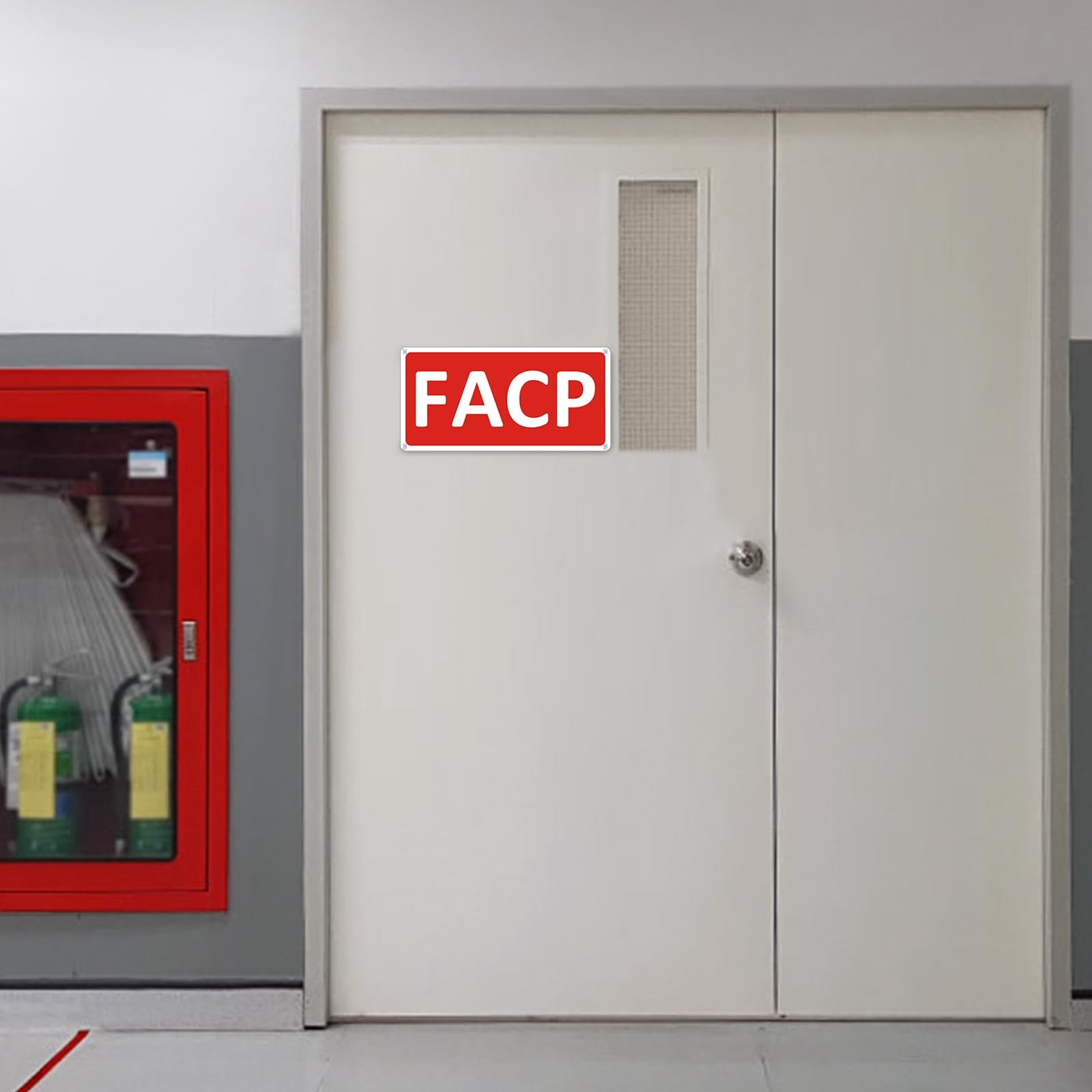 2 Pack FACP Sign Fire Alarm Control Panel 12×6 Inch Aluminum Reflective Red