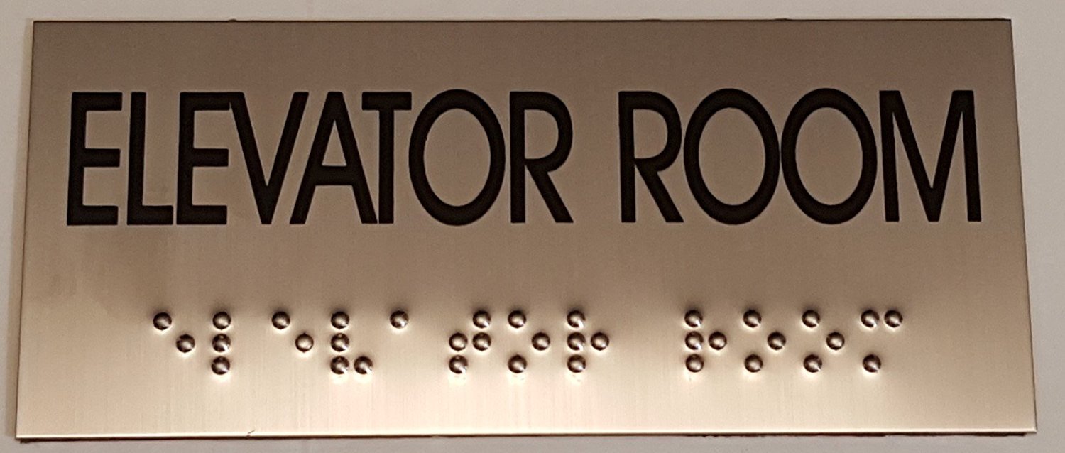 ELEVATOR ROOM SIGN- BRAILLE-STAINLESS STEEL ( Heavy Duty-Commercial…REF24-1027