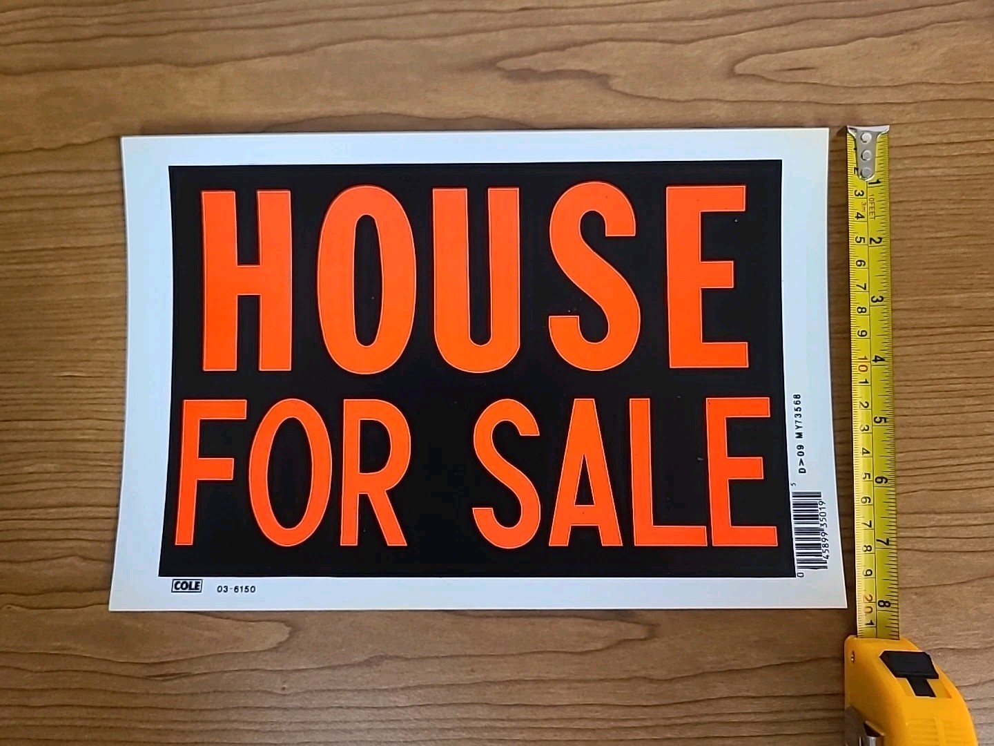 2 House For Sale Signs 8” x 12&Prime; Cole Co., White Black Orange (Set Of 2)