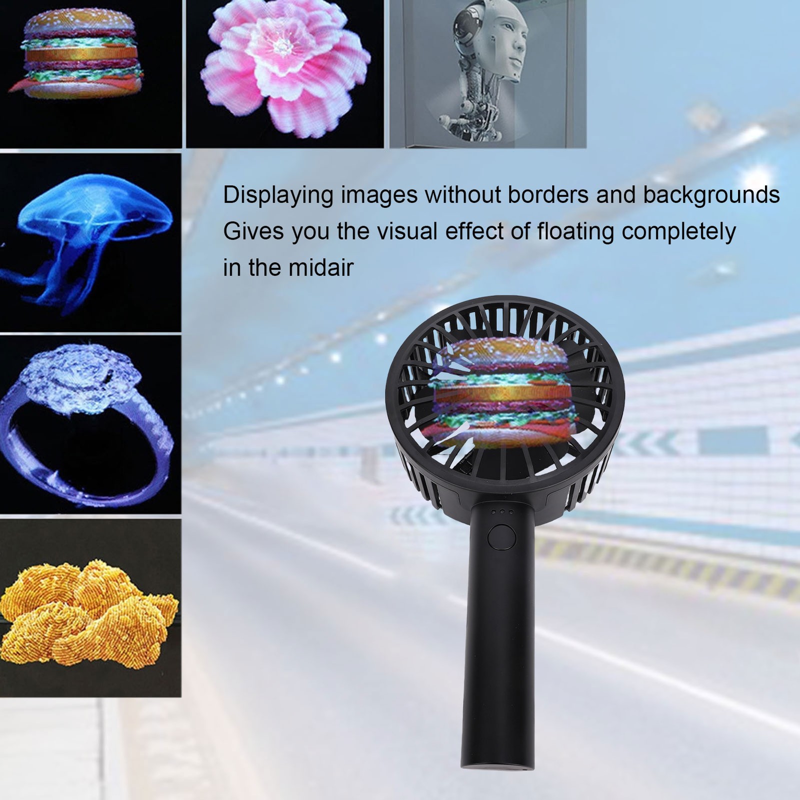 3D Hologram Fan 10cm WiFi 3D Holographic Projector Advertising Display Handheld