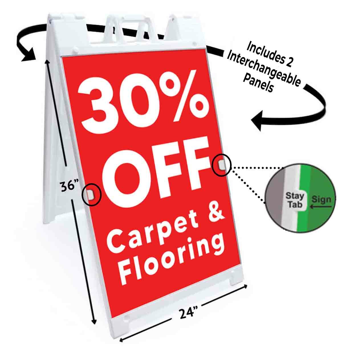 30% Off Carpet & Flooring Signicade 24×36 A Frame Sidewalk Sign Double Sided