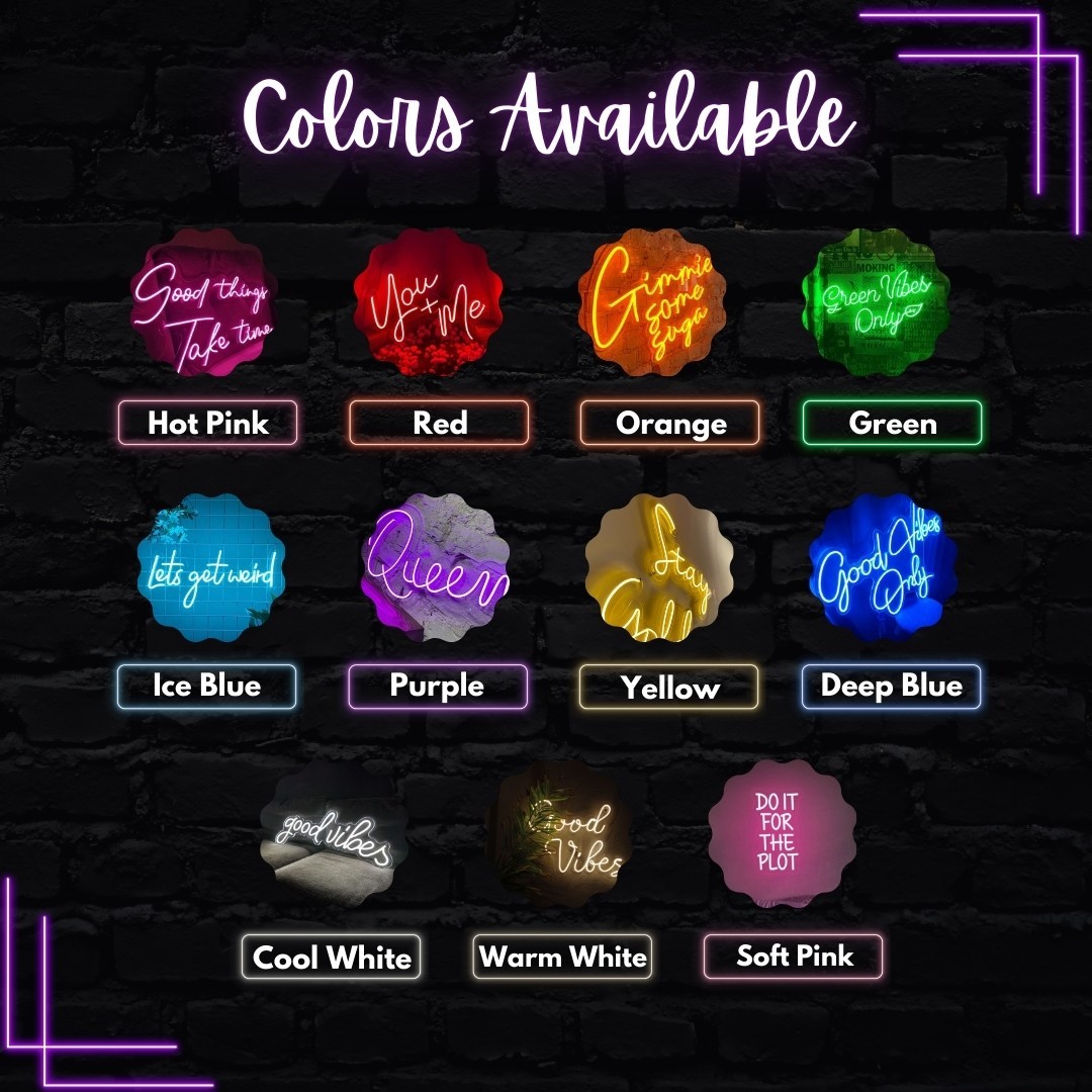 Custom Neon Sign Personalized LED Light Wall Decor Wedding Party Business Home