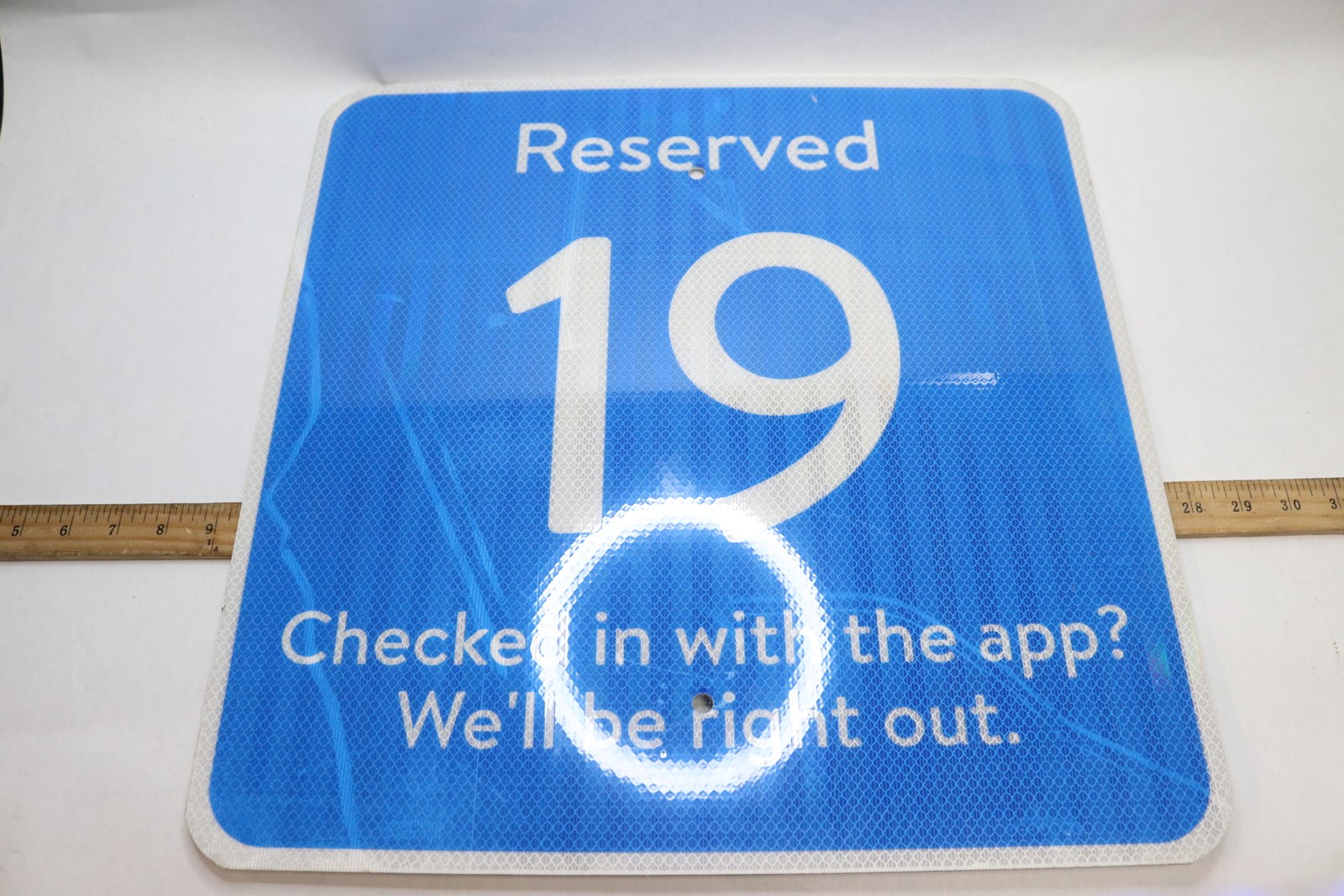 Checked in with The App? We&rsquo;ll Be Right Out Reserved Sign #19 18&Prime; x 18&Prime;