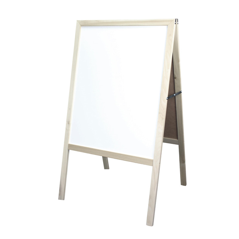 Flipside Products Marquee Easel Natural Hardwood White Dry Erase/Black