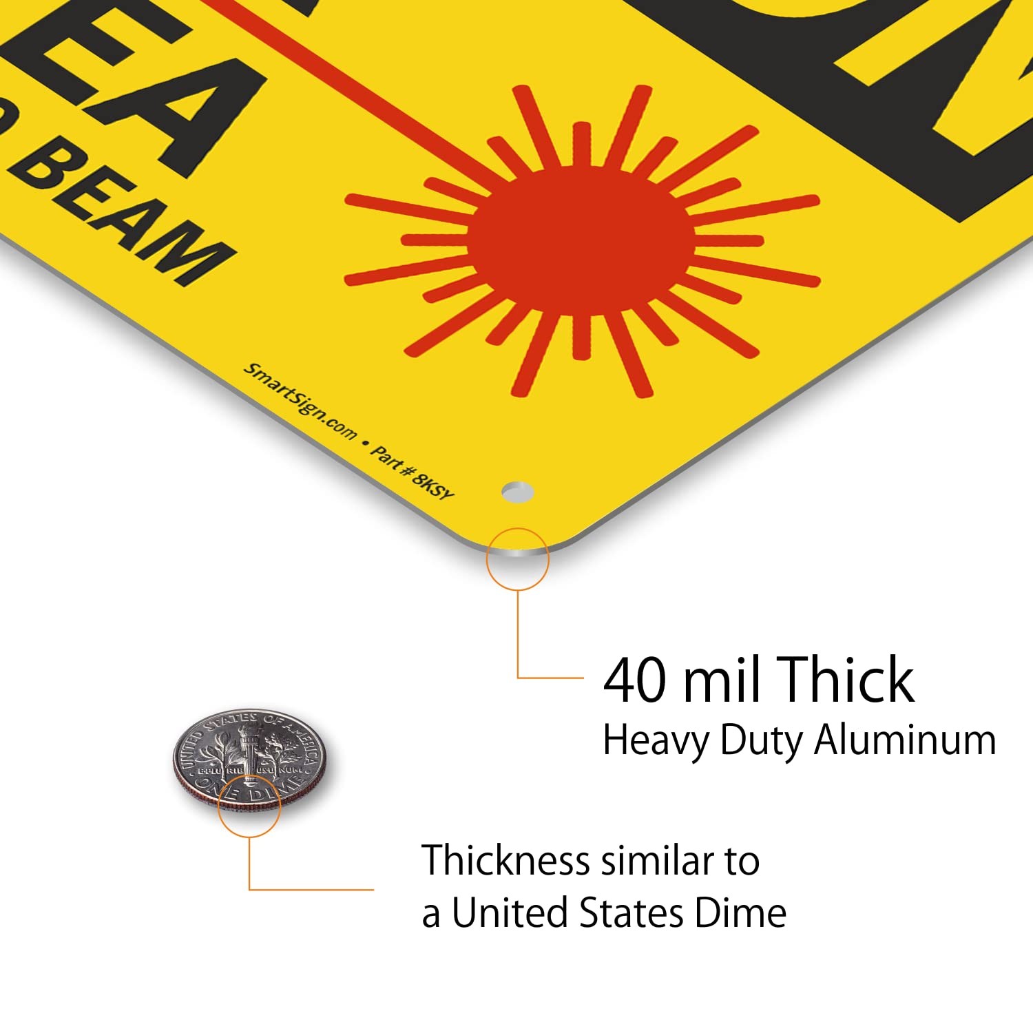 7×10 Inch Aluminum Caution Laser In Area Do Not Look Sign Black Red On Yellow
