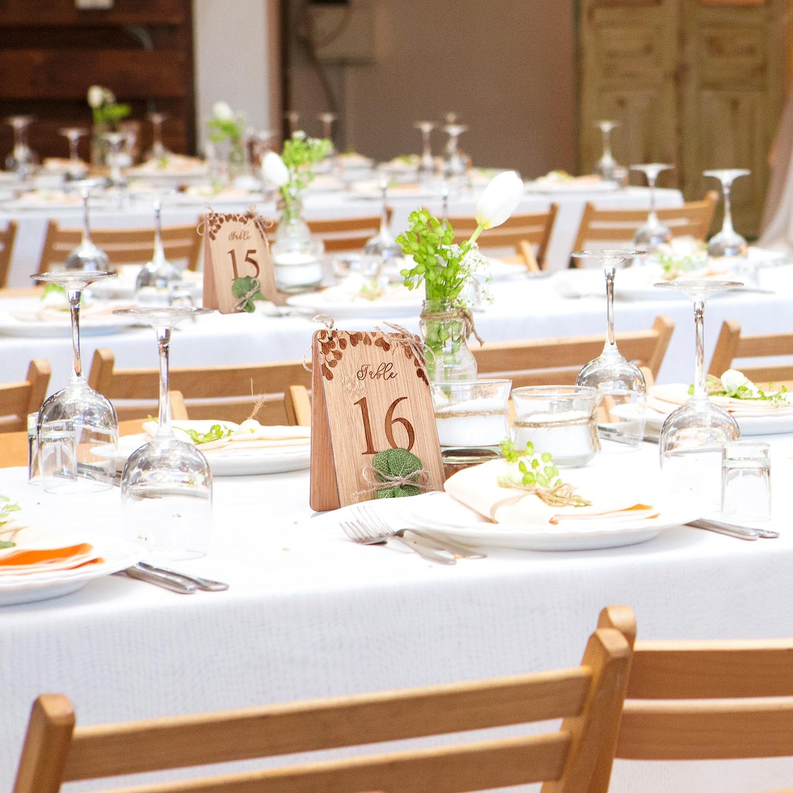 1-20 Wooden Table Numbers, 4×6, Eucalyptus, Rustic Wedding Centerpieces, Signs
