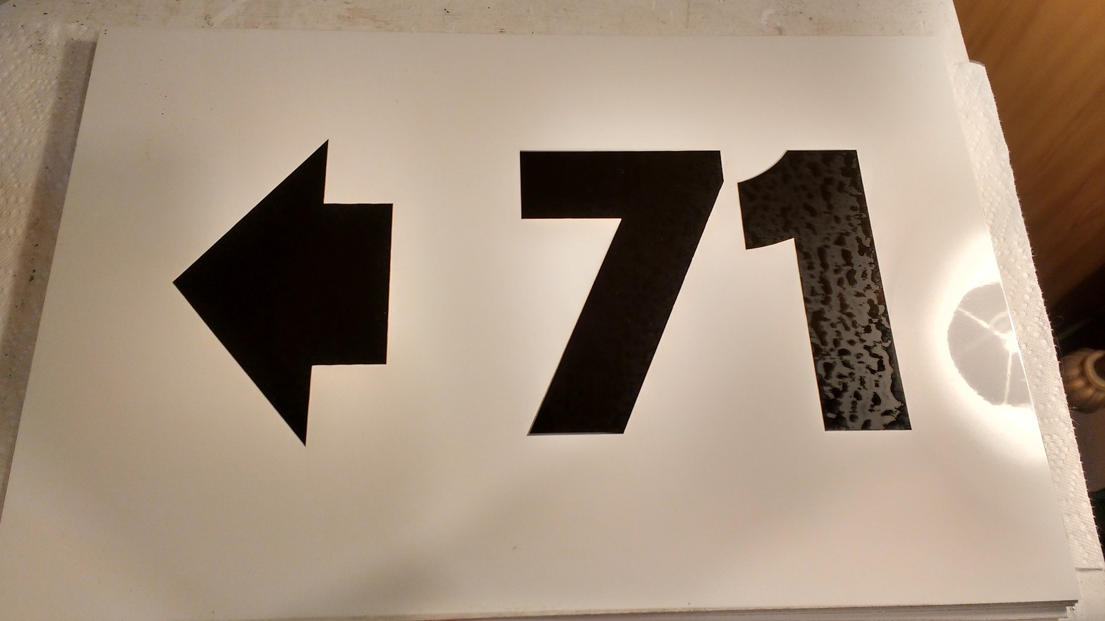 18×12&Prime; Steel Number Signs with Arrows, #71-76 Available