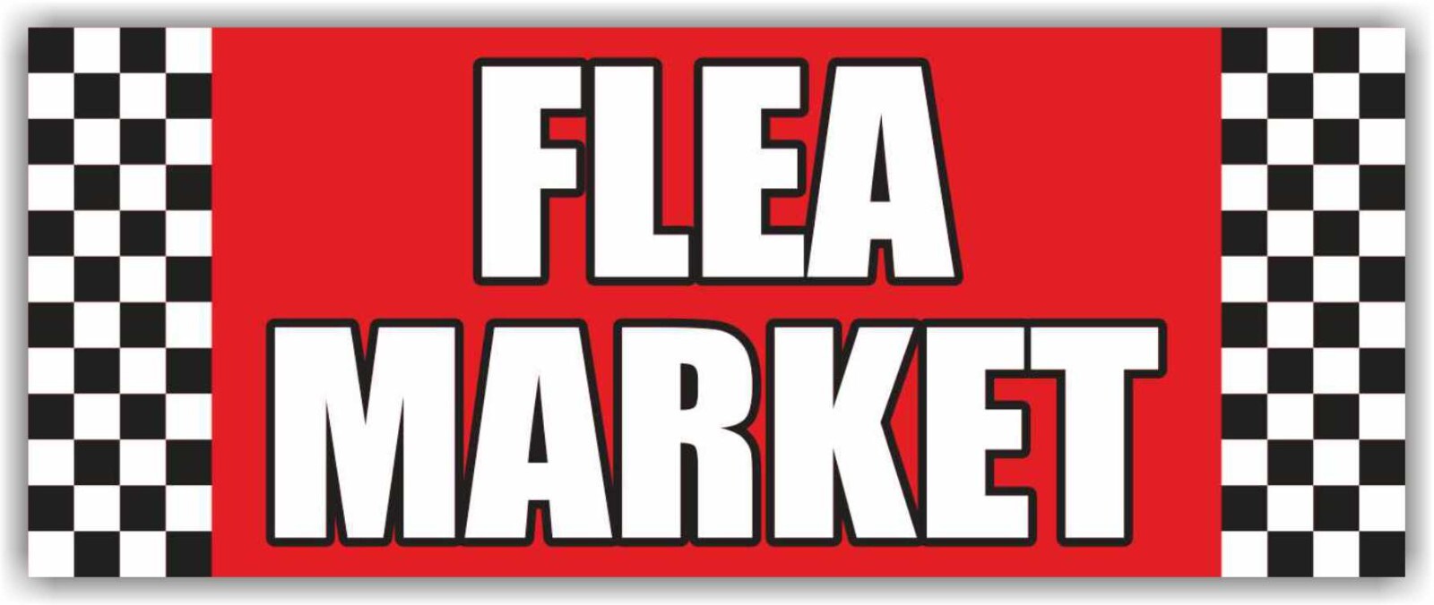 FLEA MARKET Advertising Banner Vinyl Mesh Sign Antiques Collectibles Garage Sale