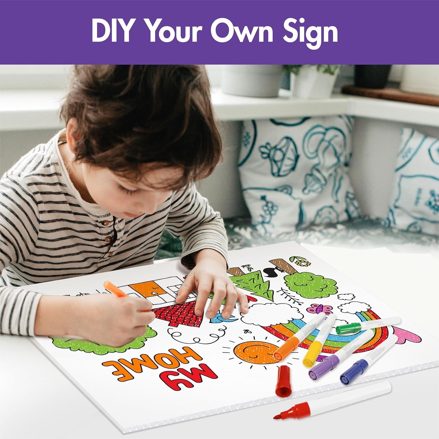 Versatile 3-Pack Blank Yard Signs with Easy Setup and Metal Stakes – Outdoor Use