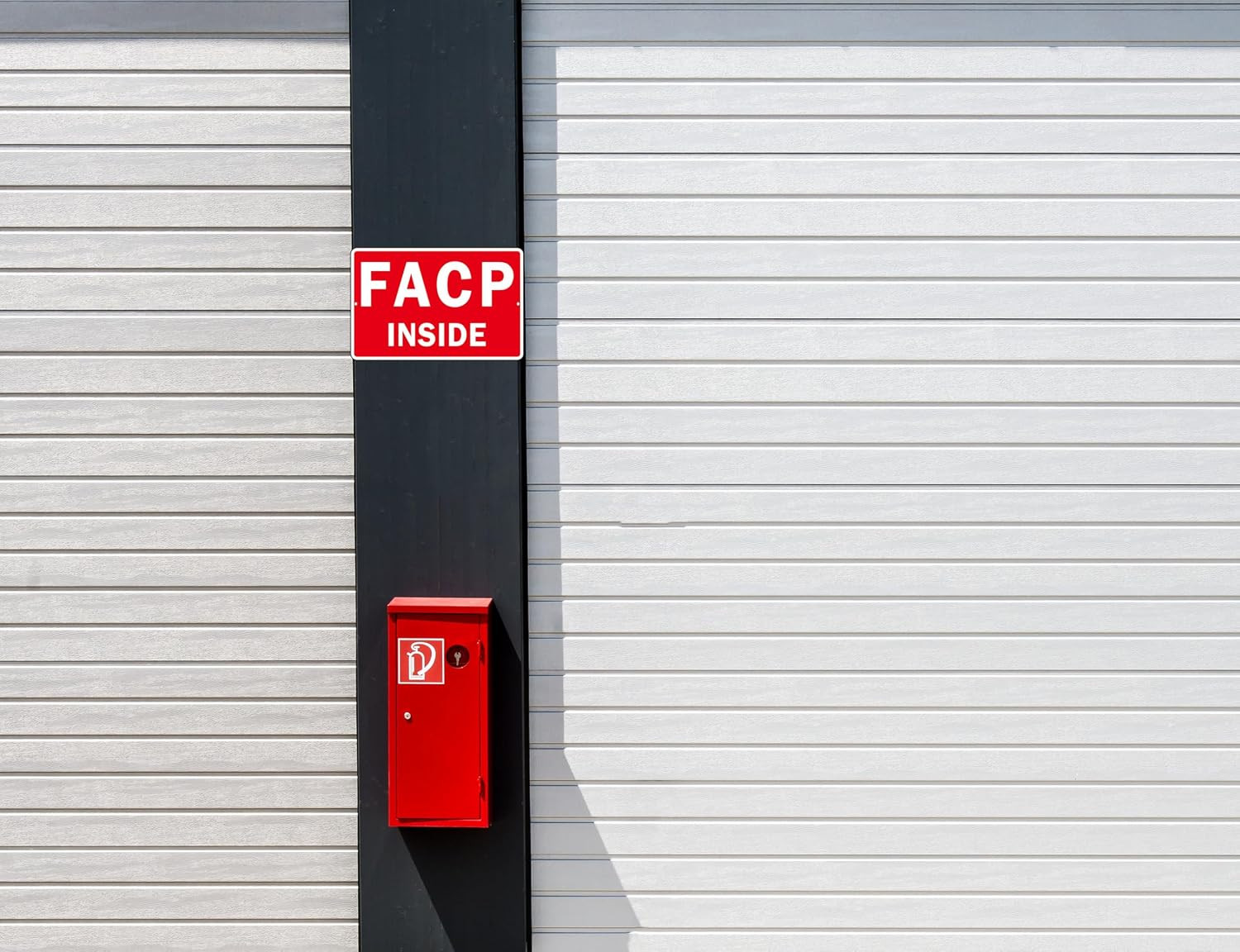FACP Sign, (2 Pack) Self Adhesive FACP inside Signs, Rust Free and Reflective Al