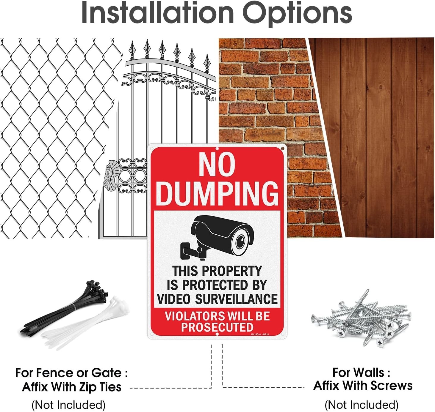Reflective Aluminum Surveillance Signs