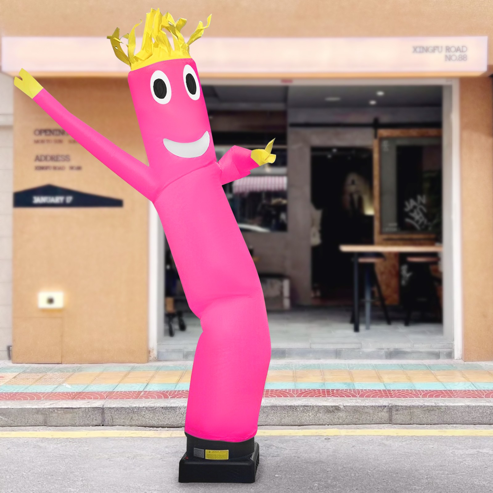 10ft Advertising Inflatable Tube Men, Waving Inflatable Tube Guy Pink