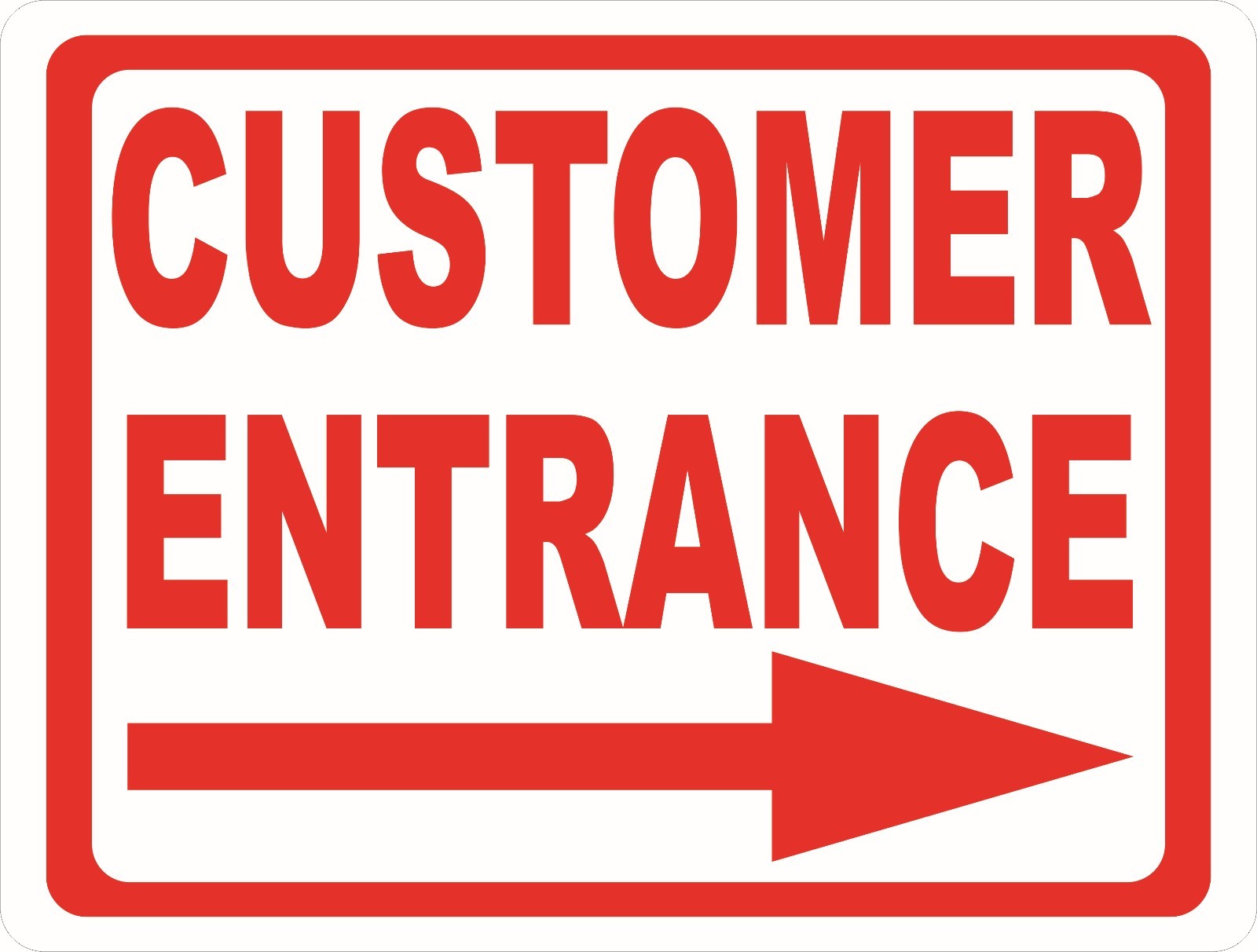 Customer Entrance Sign w/ Directional Arrow. Size Options. Entry Point Direction