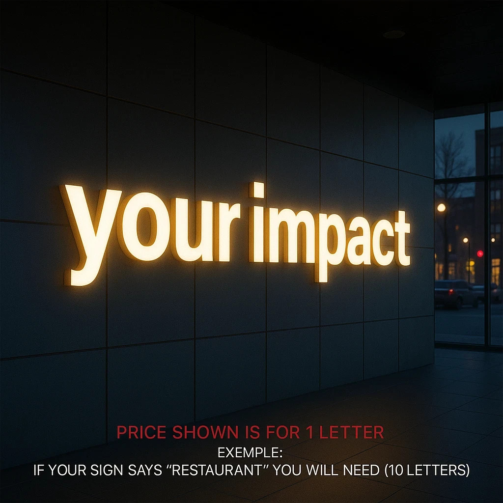 𝑵𝓙̶ Your Impact Custom 3D Channel Letters Illuminated & Non-Illuminated