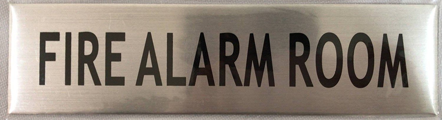 FIRE ALARM ROOM SIGN – -BRUSHED ALUMINUM (2 X 7.75)-REF24-1027