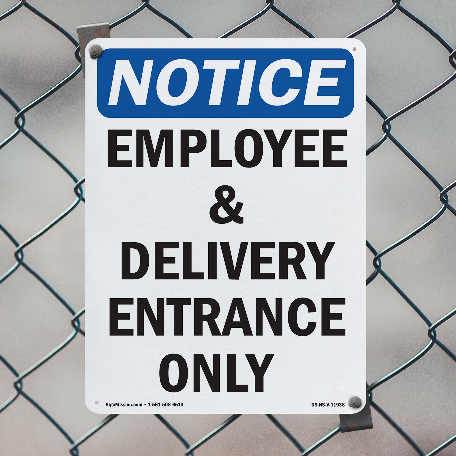 Employee And Delivery Entrance Only OSHA Notice Sign Or Decal – 5 or 10 Pack