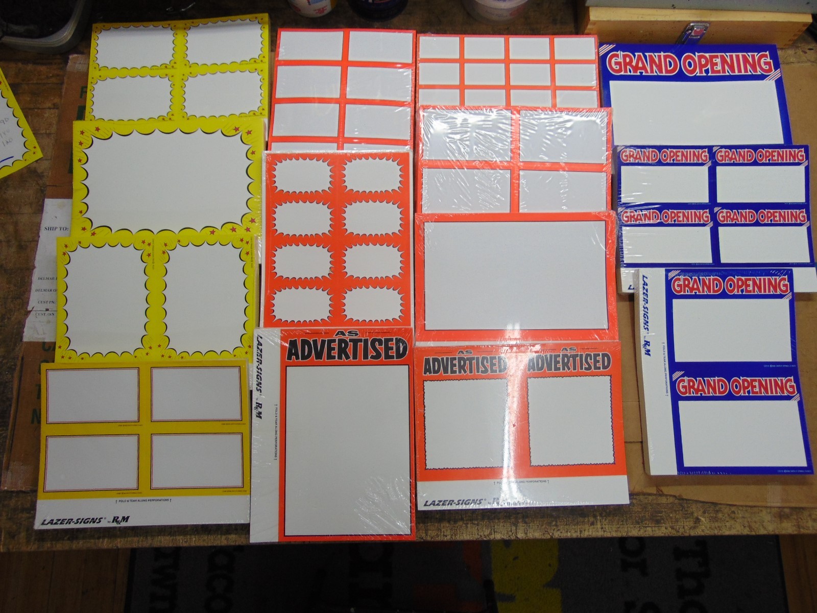 200 – 5.5&Prime; x 7&Prime; Yellow Border Business Retail Sale Sign Cards, Printable!
