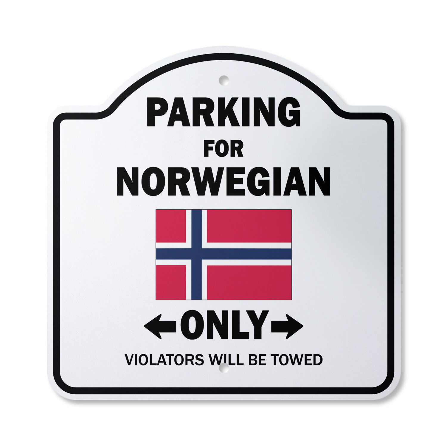 Parking For Norwegian Only Plastic Sign Norway Flag National Pride Lov