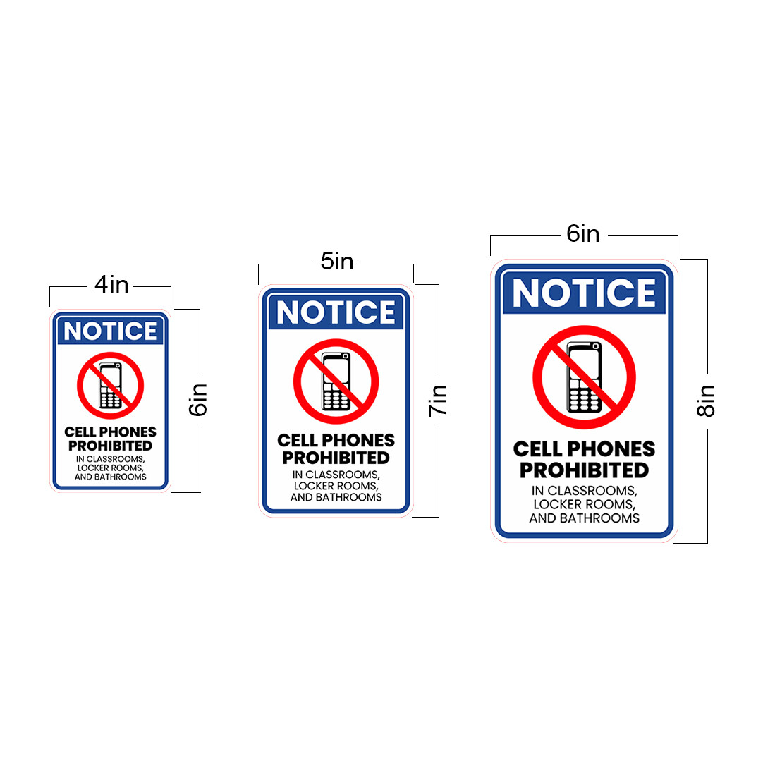 Portrait Round Plus Notice Cell Phones Prohibited In Classrooms…