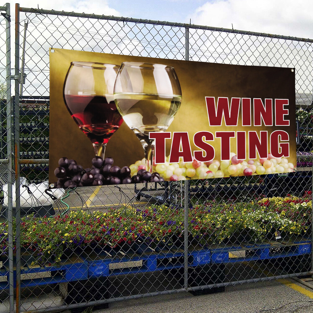 Vinyl Banner Multiple Sizes Wine Tasting Outdoor Advertising Printing Outdoor