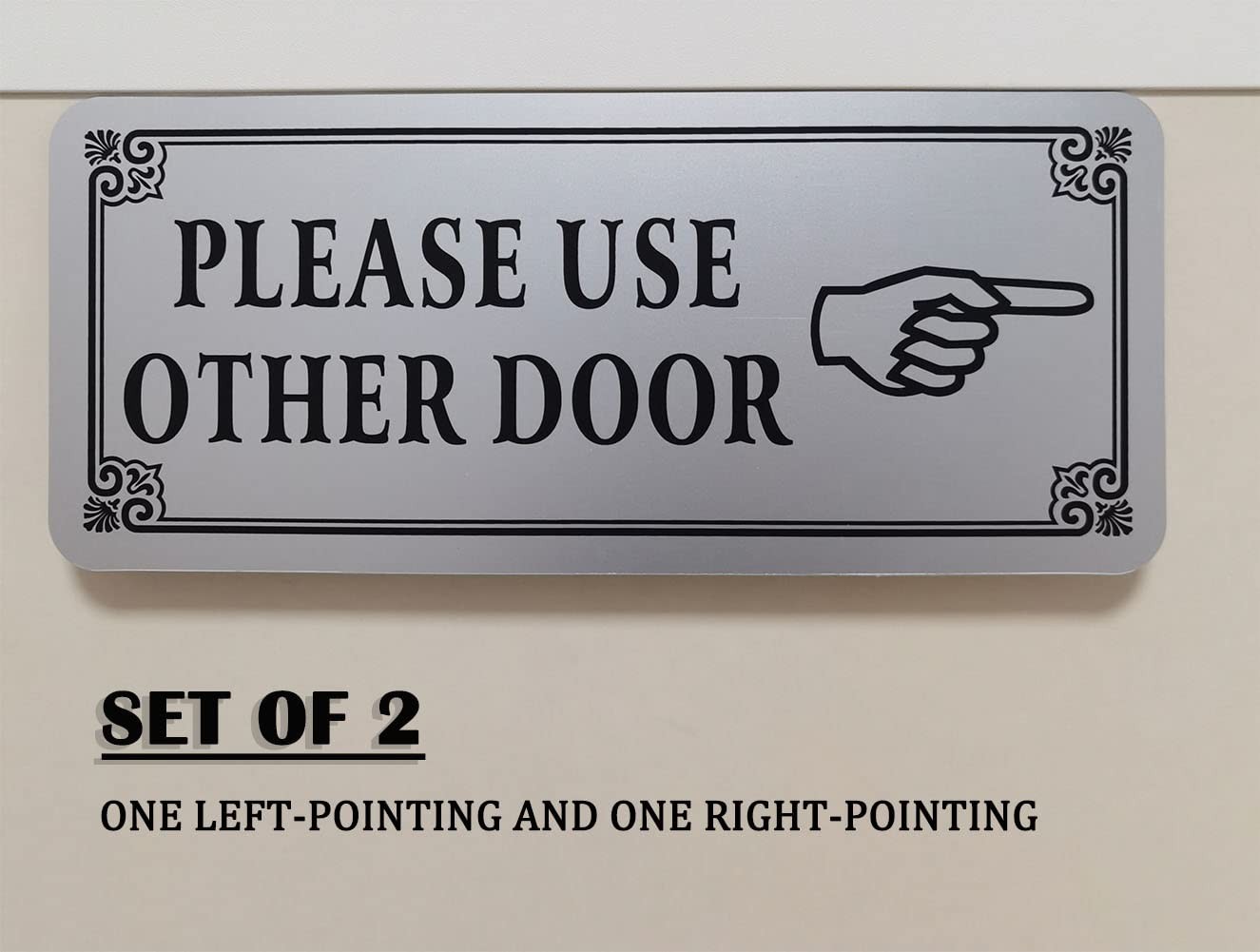 Please Use Other Door Sign with Adhesive Tape – 1 Sets 11&Prime;x5&Prime;inches silver wi…