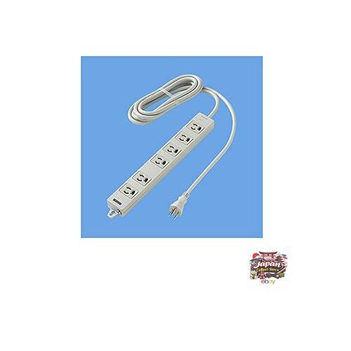 NEW Panasonic OA Power Strip Grounded 15A Locking Type 6 Outlets Gray 3m Cord
