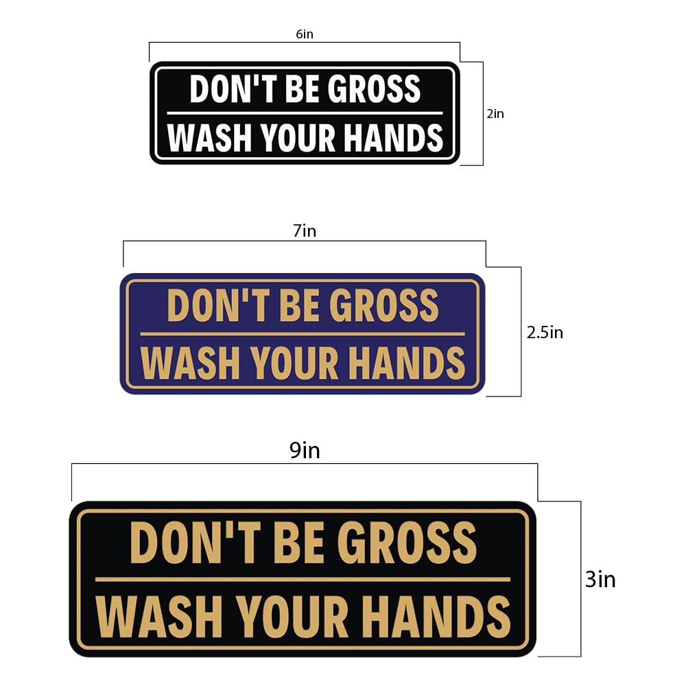 Standard Don&rsquo;t Be Gross | Wash Your 2 x 6&Prime; – Small (1 Pack), Black / Silver