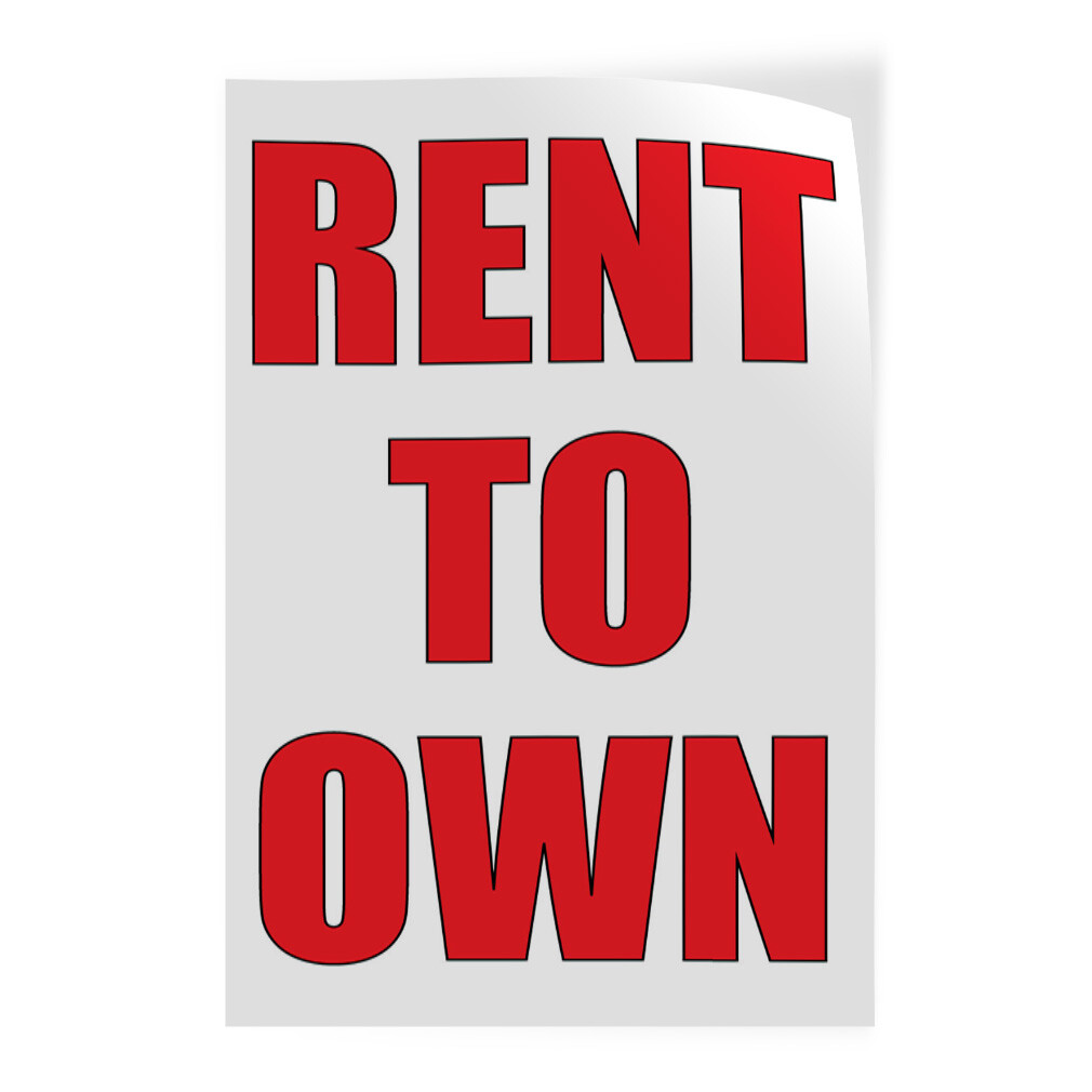 Door Decals Vertical Vinyl Stickers Multiple Sizes Rent to Own Industrial Vinyl